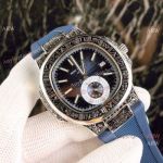 Fake Patek Philippe Nautilus Blue Rubber Strap Men Watch - Tattoo Case